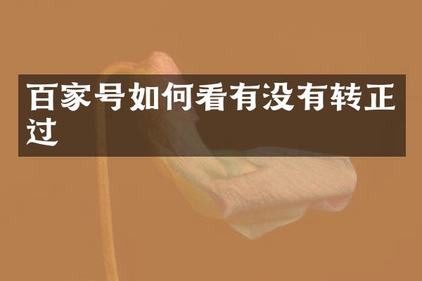 百家号如何看有没有转正过