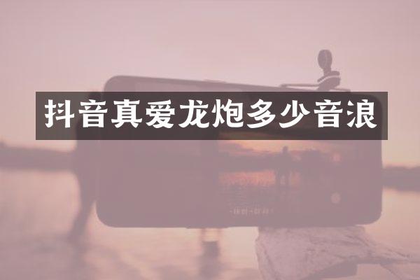 抖音真爱龙炮多少音浪