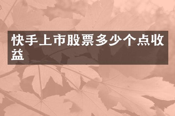 快手上市股票多少个点收益