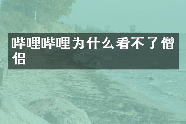 哔哩哔哩为什么看不了僧侣