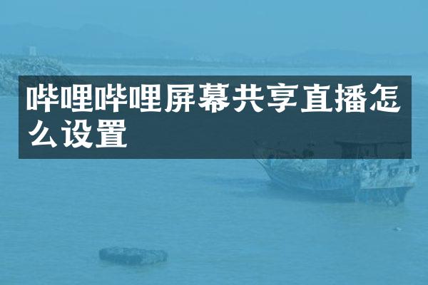 哔哩哔哩屏幕共享直播怎么设置
