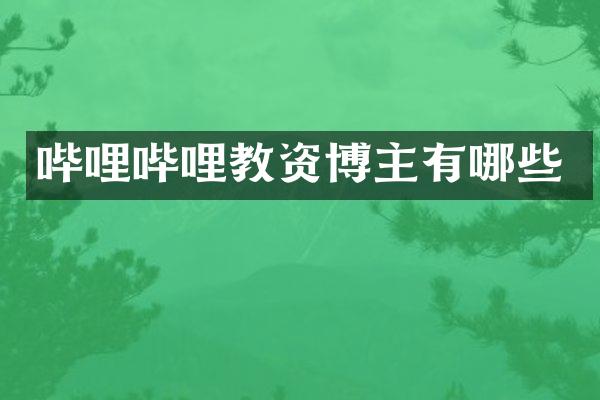 哔哩哔哩教资博主有哪些
