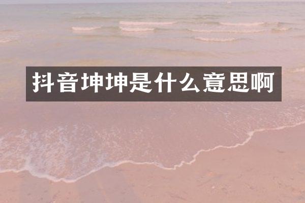 抖音坤坤是什么意思啊