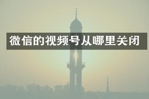 微信的视频号从哪里关闭