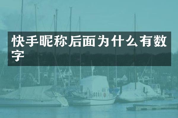 快手昵称后面为什么有数字